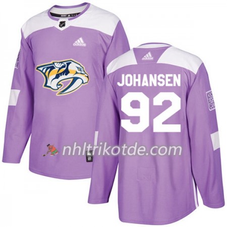 Nashville Predators Trikot Ryan Johansen 92 Adidas 2017-2018 Lila Fights Cancer Practice Authentic - Herren